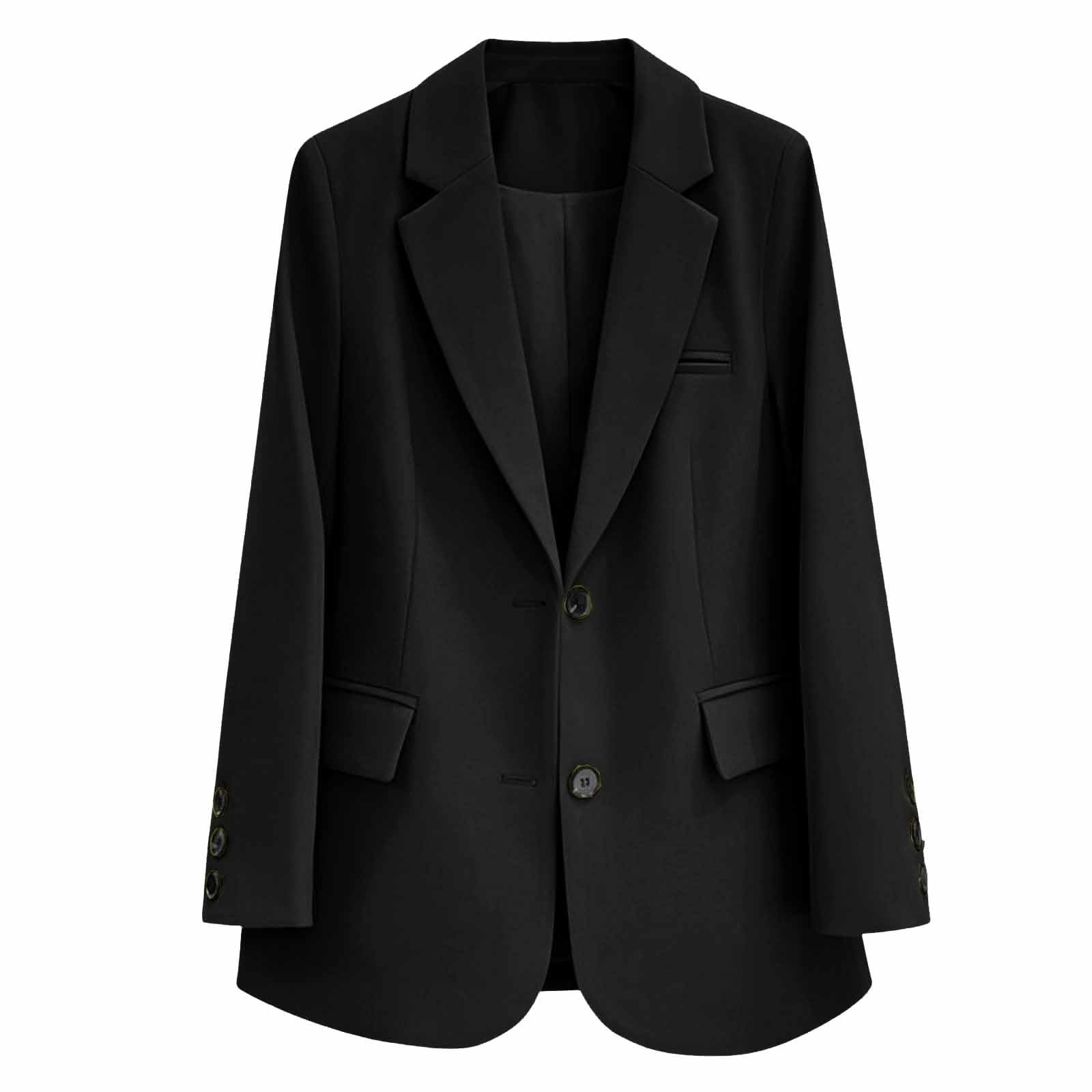 Generisch Chaqueta blazer para mujer con cuello de solapa de manga larga