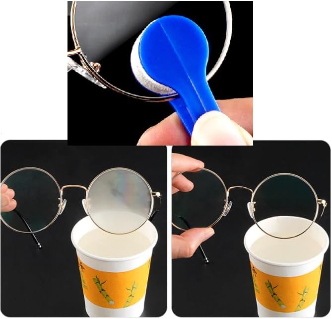 5 PCS Glasses Cleaner Tool, Sun Glasses Eyeglass Microfiber Spectacles Cleaner with Keychain,Portable Cleaning Tongs for Spectacles Compact and Reusable