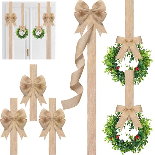 Jexine 6 Pcs Burlap Christmas Cabinet Decoration Set, 4 Pack