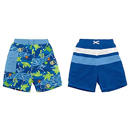 i play. Baby & Toddler Boys' Trunks with Built-in Reusable Absorbent Swim Diaper (2 pack)