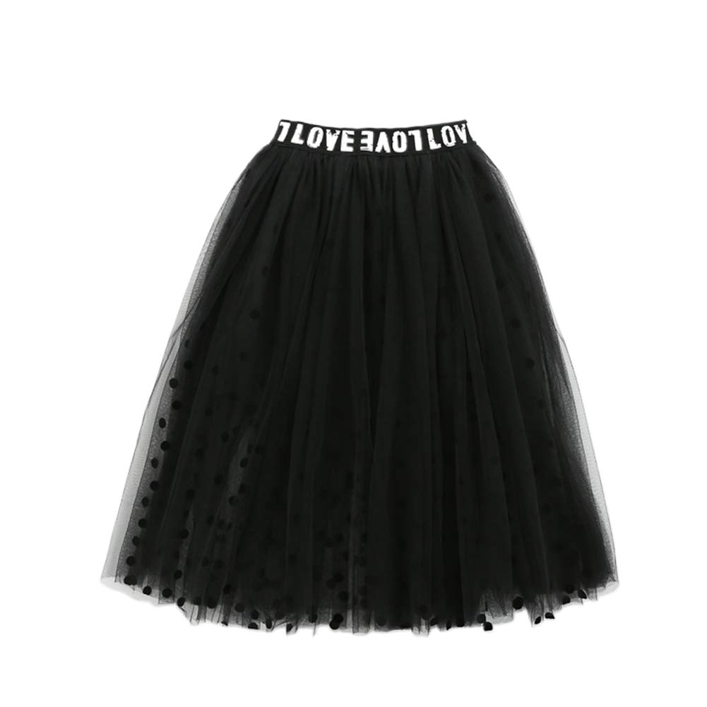 Midi Mädchen Kinder Tüllrock Elastische Sommerrock Lang Falten Rock Ballet Prinzessin A-Linien Petticoat Kleider