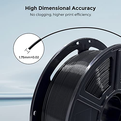 Image of FLASHFORGE 3D Printer Filament, PLA PRO Filament 1.75mm, 1KG Spool (2.2lbs), Dimensional Accuracy + /- 0.02mm for FDM 3D Printers, Better Tenacity & No Knotting (Black)