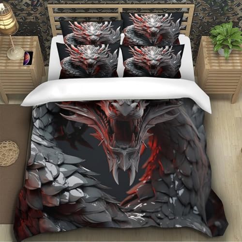 Parure de lit dragon impression 3D de qualité supérieure ultra douce