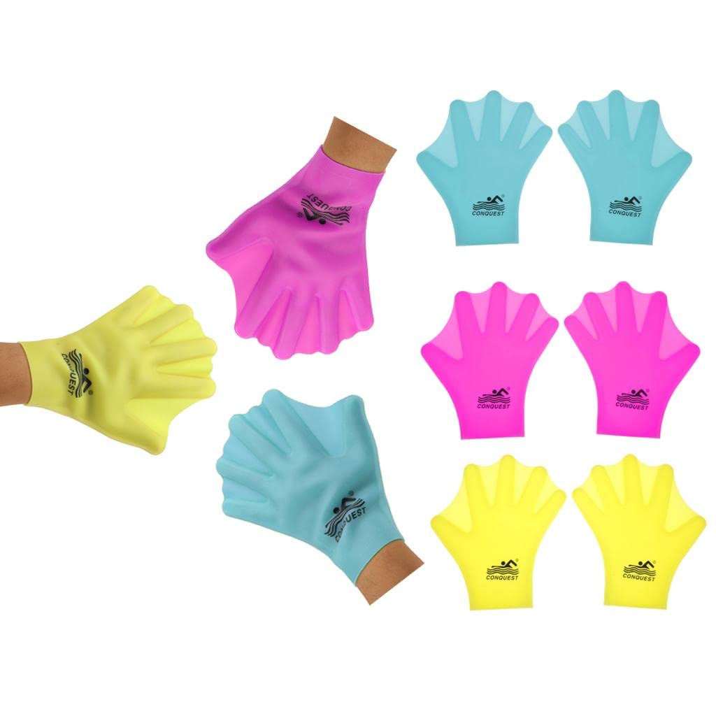 Guanti unisex per adulti/bambini in silicone da nuoto guanti da snorkeling per immersioni - blu, M