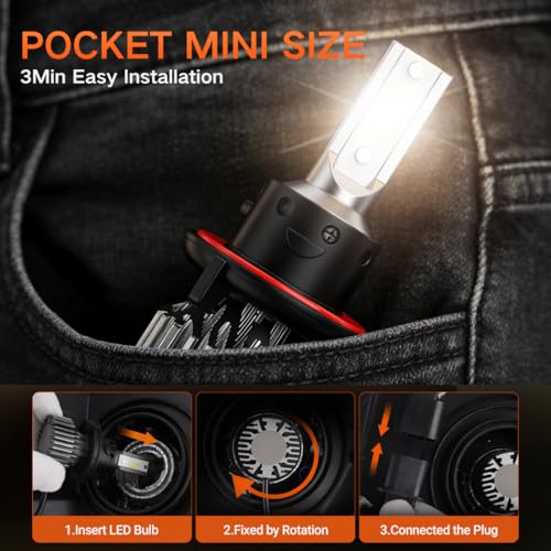 Image of SEALIGHT H13 LED Bulb 64000LM Super Bright 6500K White, 1:1 Size Plug N Play Installation, 9008 Fog Light LED Bulbs, Anti Flickering Canbus Ready, For Off Road DRL or Fog Bulbs, 2 pack