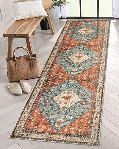 Alfombra bohemia tribal de 60x210 cm, alfombra persa para pasillo de cocina, lavable para baño, lavandería, alfombra de lana sintética, antideslizante, para entrada, sala de estar, comedor
