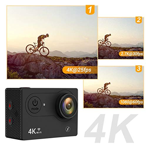 Image of Xmate Stunt Sports Action Camera (Black) | Fast Mode - up to 120 FPS Video Recording |16MP Camera | 4K Video Vecording | Water-Resistant | Supports Micro SD Card up to 32G