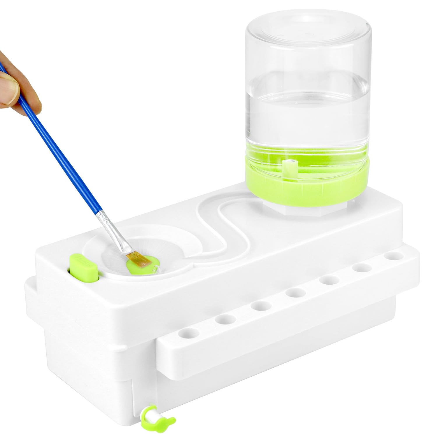 Qwork Green Qwork® Paint Brush Rinser, Paint Brush Cleaner With Paintbrush Shelves, Water Cycle Rinser,