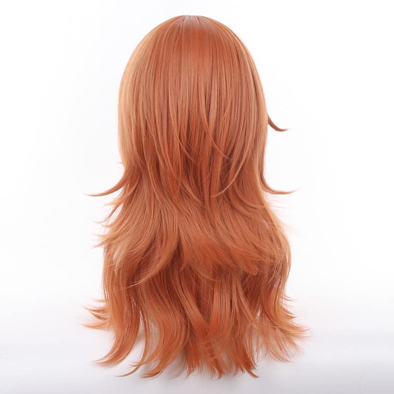Long Dark Orange Cosplay Wigs for Women Halloween Costume Curly Wig for Party - Image 4