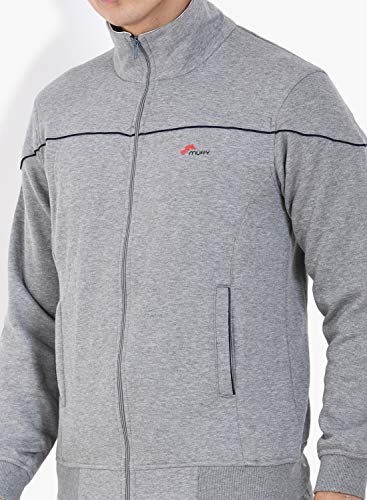 Image of muffy Men's Tracksuit Cotton Blend Regular Fit Zip Closure with 2 Side Zipper Pockets & 1 Back Pocket Perfect for Winter Wear-5001