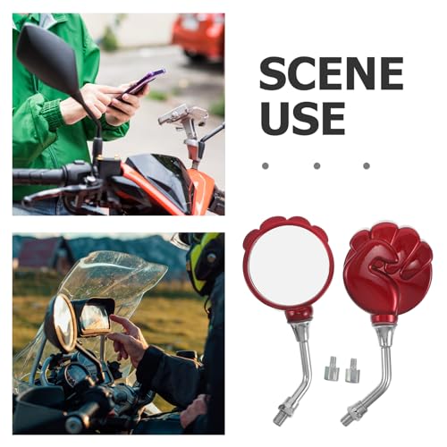 Espejos para motocicleta con resistencia intemperie y cristal regulable rojo pack de 2 3