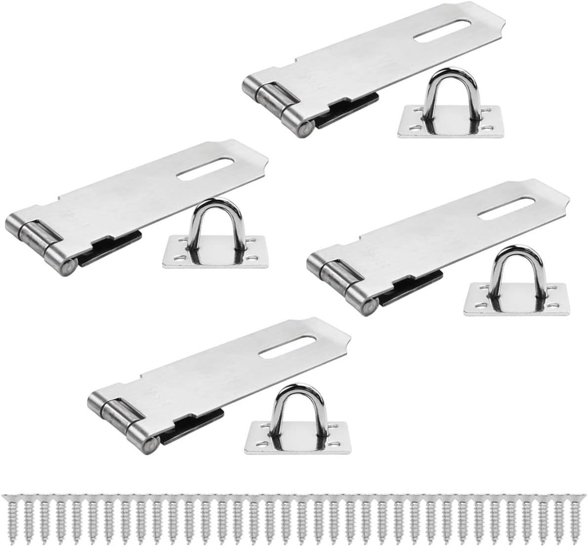 Bwintech 4 Stück Vorhängeschloss Hasp Latch Locks 5 Zoll (125mm) 304