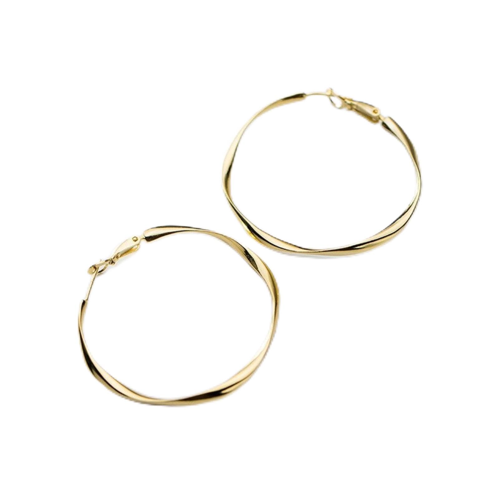 BEDT Pendiente De Aro Grande Hipérbole Clásico para Mujer, Pendiente De Forma Redonda Irregular De Plata De Ley 925 Auténtica, Joyería Fina Nueva