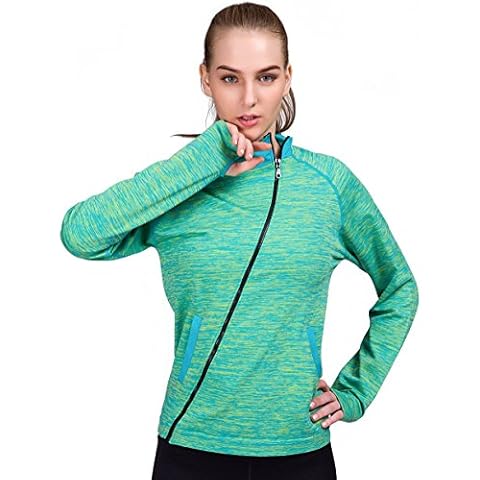XIAFEI Women's Full Zip Yoga Sweatshirt Workout Jacket Pullover (US 14-16/Asian XL) Cover