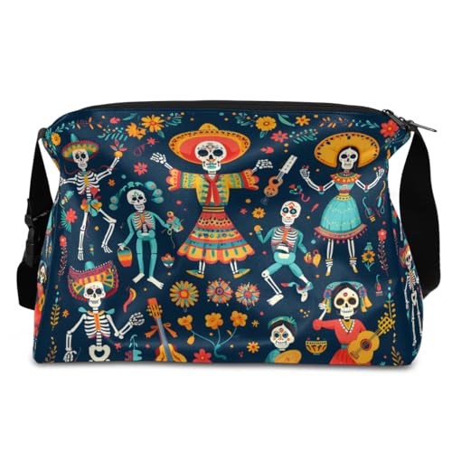 Gym Bags for Men 14.8 Inch Lightweight Carry On Bags for Airplanes Waterproof Duffle Bag for Travel, Dark Retro Skull Printing2