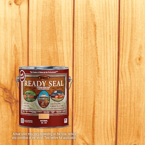 Image of Ready Seal Exterior Wood Stain | Semi-Transparent Oil-Based Formula | Professional Grade Stain and Sealer in One | Ideal for Decks, Fences, Pergolas, Wood Siding & More | Gallon | Natural Light Oak