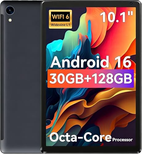 Image of URAO Tablet,10.1 inch Android 15 Tablet with Octa-core Processor 24GB RAM 128GB ROM HD IPS Touchscreen 8H Battery, Wi-Fi 6, BT 5.0, Dual Camera, Android Tablets