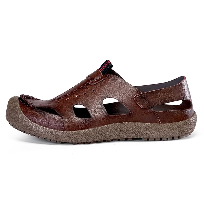 Men's Closed Toe Sandal Casual Leather Summer Beach Fisherman Sandals for Men2