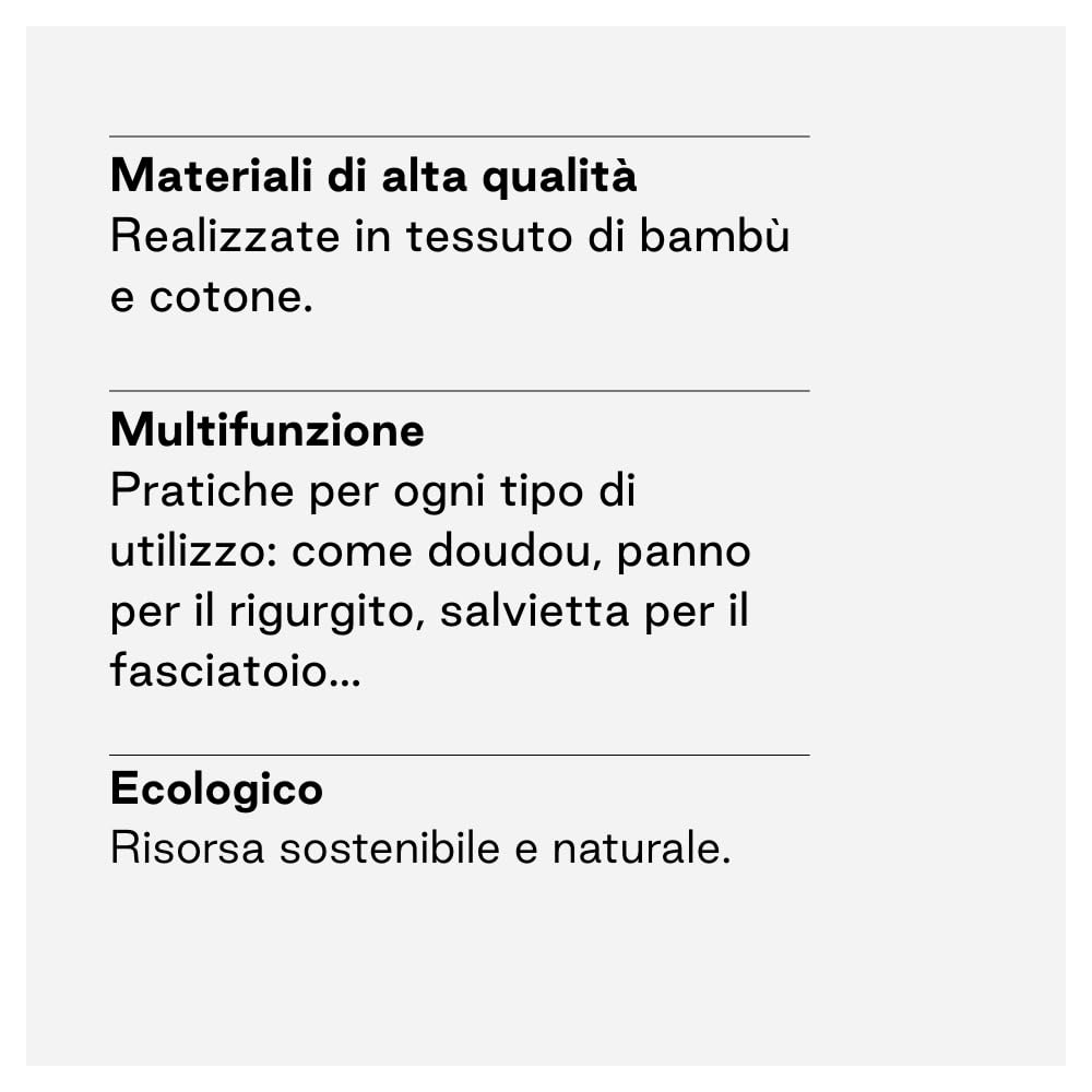 Jané Set 6 Mussole Neonato 35x35 cm Cotone e Bambù Naturale Verde
