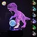 Produktbild Goldmik 3D Illusion Dual Farbe Optisch mit 7 Farbwechsel Dinosaurier Nachtlicht Nachttischlampe Spielzeug Dekoration für Kinder Geburtstag Weihnachtsgeschenke