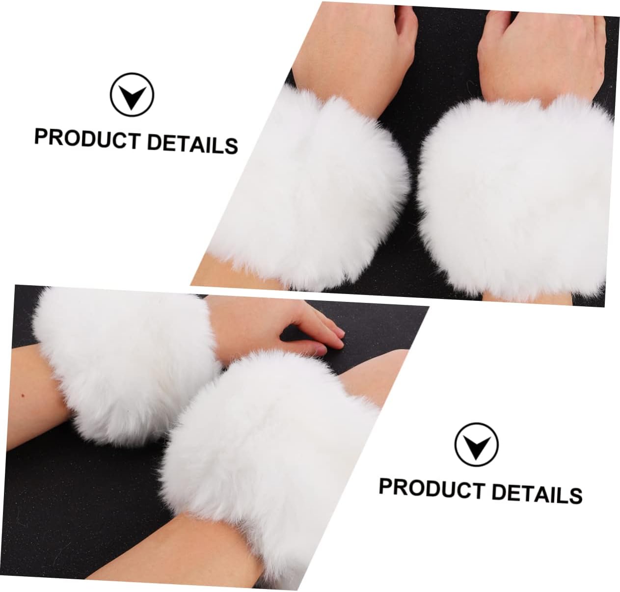 Holibanna Fur Arm Warmers Furry Sleeves Winter Wrist Cuff Glove Heat Gloves for Women Fashionable Faux Fur Accessory