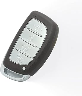 Replacement Key Shell + Uncut Blank Emergency Insert Key Compatible with HYUNDAI Elantra Sonata Tucson ix35 4 Button Smart Keyless Entry Remote Key Case Fob HY22 PG186B