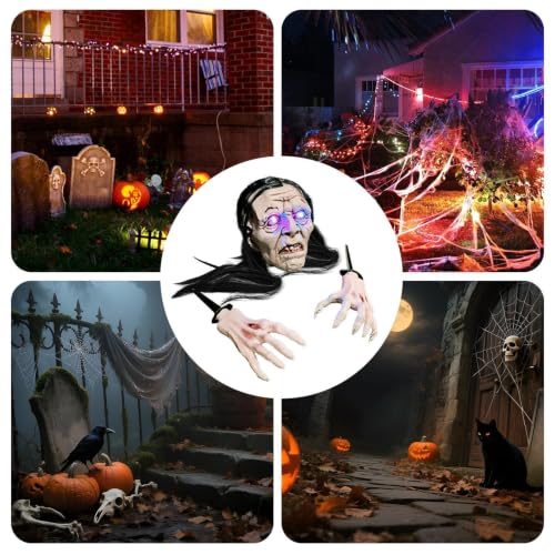 Esqueleto rompedor con luces para decorar jardines y cementerios caseros 5