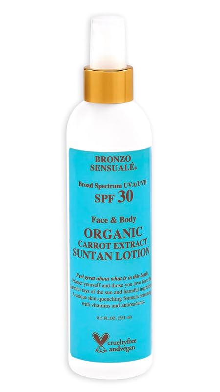 Loção para bronzeamento com designação técnica SPF 30 e cenoura orgânica BRONZO SENSUALE, 251 mL