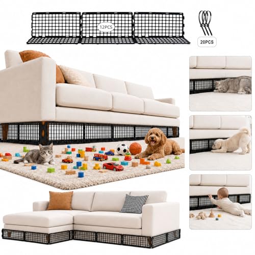 Under Sofa Blocker for Pets & Toys Adjustable Gap Guard for Furniture