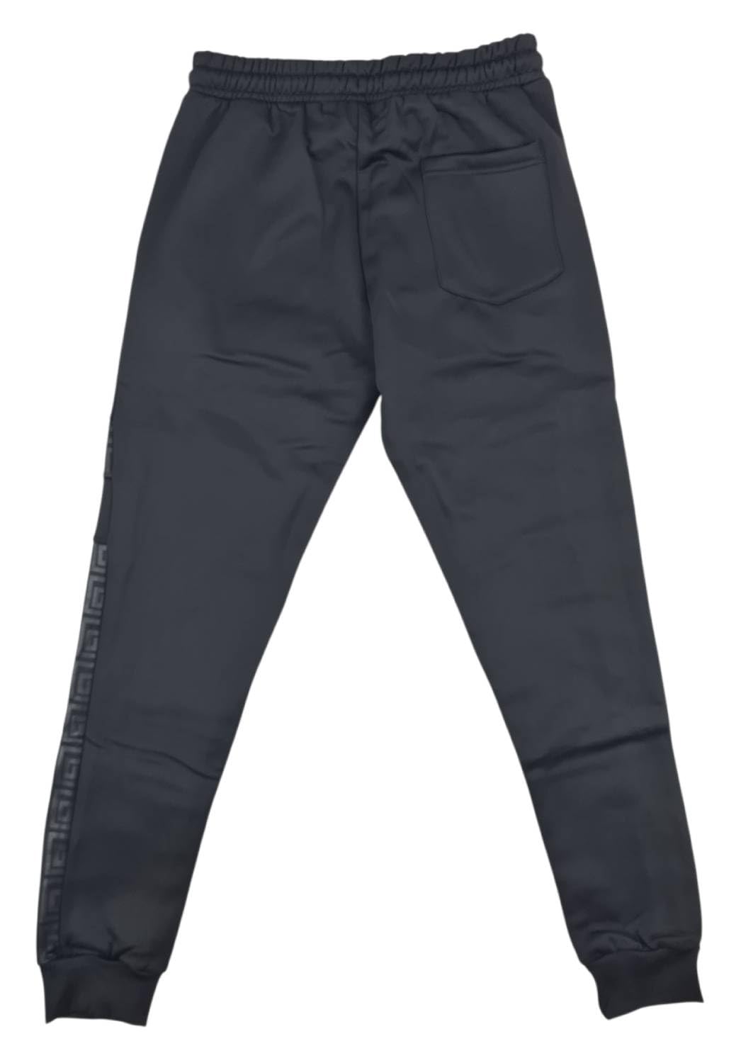 Time Is Money - Tuta da uomo slim fit, felpa con cappuccio e pantaloni da jogging, 100% poliestere, colore: nero/bianco