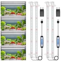 Wiaxulay Pflanzenlampe LED Vollspektrum, 6000K Vollspektrum-Wachstumslichter für Zimmerpflanzen mit 6/12/16-Stunden-Timer, 5 dimmbare Stufen für Hydrokultur-Sukkulenten, Pflanzenregal, 2 Stücke