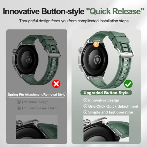 Image of One Click 22mm Strap Compatible with Huawei Watch GT6 Pro GT 6 46mm Band Nylon Silicone Replacement GT5 GT4 Strap Compatible with Garmin Venu 4 Bands 45mm,GTR 4,Bip 6,Vivoactive 4