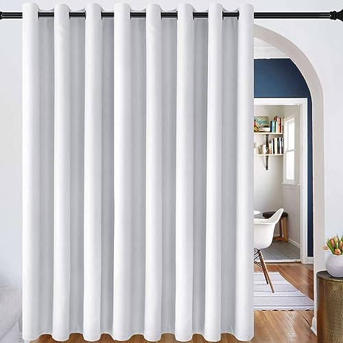 DWCN Rideaux pour portes coulissantes en verre, rideaux extra larges, rideaux à isolation thermique pour porte coulissante de terrasse, salon, blanc...
