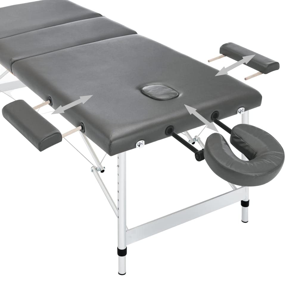 Generisch Massagetisch mit 3 Zonen Aluminiumrahmen Anthrazit 186×68 cm,Gesundheit & Schönheit,Körperpflege,Massage & Entspannung,Massagetische,16.5KG,110175