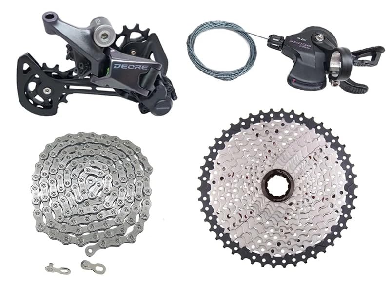 GAREGEAR M6100 12s Groupset - 1x12s (SHIFTER + DERAILLEUR + CHAIN + CASSETTE) Set, 12 Speed Shifter Lever SL-M6100-R, 12 Speed Derailleur RD-M6100-SGS, Pro MTB Groupset (46T)