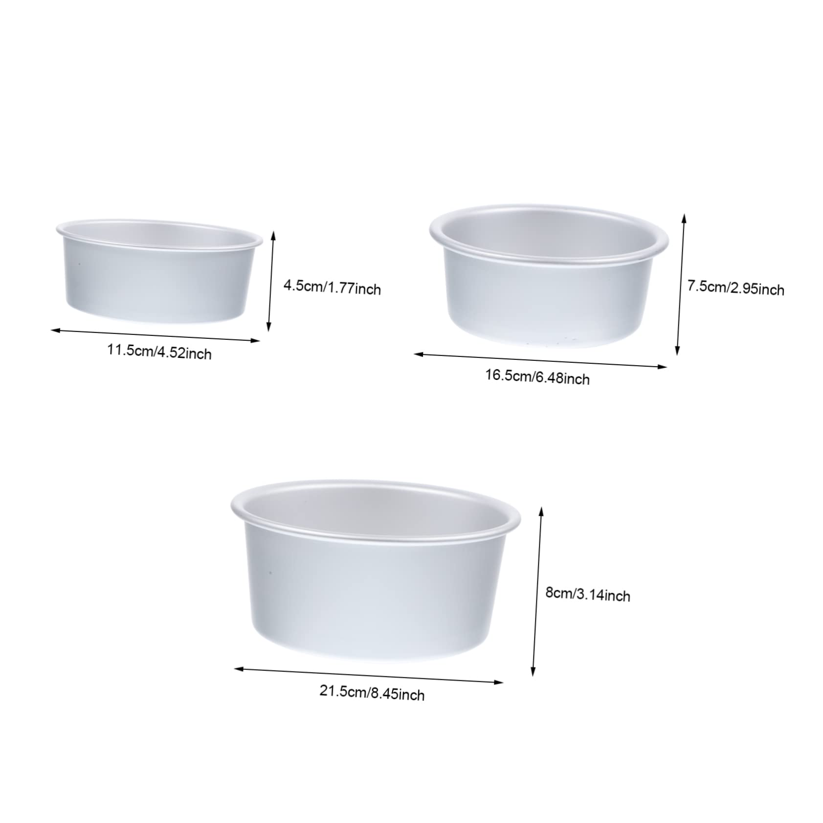 OUNONA 3pcs Cake Mold Baking Ring for Biscuit Muffin and Deep Cake Pan Non Bakeware for Oven Baking for Beginners and Experienced Bakers