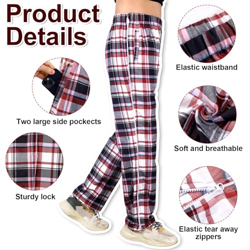 2 Pcs Post Surgery Tearaway Pants for Men Women Unisex 2 Side Zippers off Full Open Lightweight Sweatpants 6