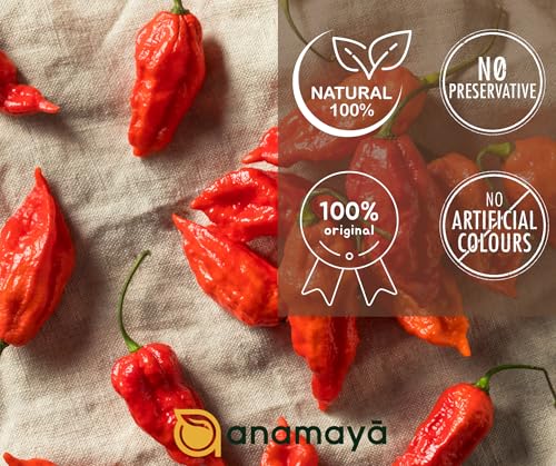 Image of Anamaya Bhut Jolokia Chilli | Naga King Chilli | Ghost Pepper by Anamaya | 25 Gm Food Grade Jar | Sourced from Nagaland