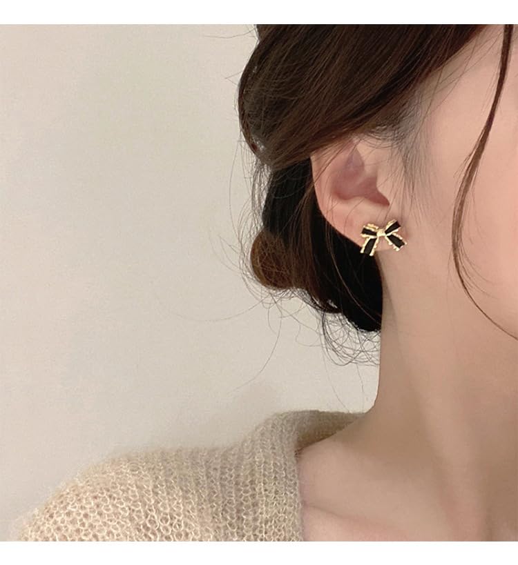 Gold Plated Bow small tiny cute stud hoop Earrings for Women Fashion Jewelry