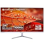 ZEBRONICS EA124 LED Monitor, 24 inch (60.4cm), 250 nits, 100Hz, FHD, 1920×1080, HDMI, VGA, Ultra Slim Bezel, Built-in Speakers, Metal Stand, Wall Mountable