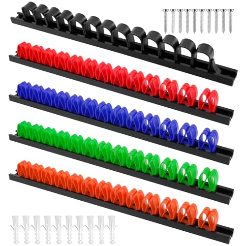 Screwdriver Organizer Holder, Wall Mounted Screwdriver Holder with Clips Enduring Screwdriver Rack Space Saving Wall Screwdriver Stand for Screwdriver Wrench Pliers (4 Pcs)