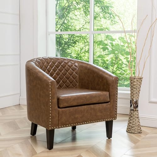 Sillón Plegable Cuero Sintético Café