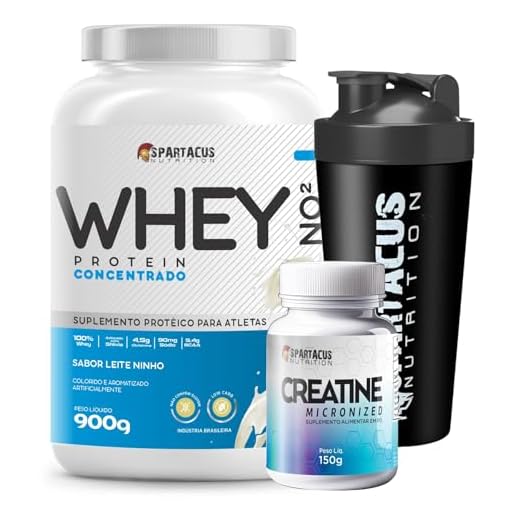 Kit 1x Whey Protein Concentrado NO2 Pote 900g Baixo Carboidratos Aminoácidos BCAA e Glutamina + Creatina Micronizada Monohidratada Creatine 5g Por Dose Pote 150g 100% Pura 5000mg + 1x Coqueteleira (900g, Leite Ninho)