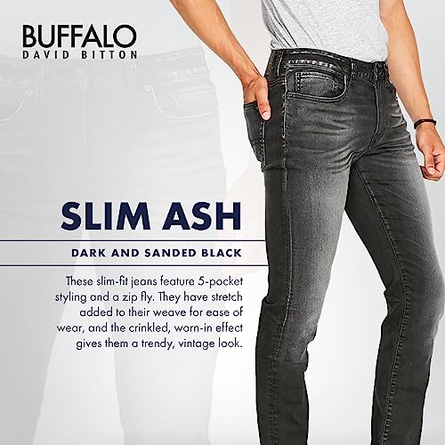 Buffalo David Bitton Men's Slim Ash Jeans, Dark and Sanded Black, 42W x 30L by Buffalo David Bitton - Used condition - US$7.47