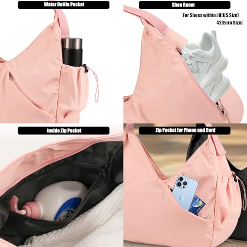 Yoga Tote Gym Shoulder Bag for Men&Women, Waterproof Wet Pocket & Adjustable Mat Strap - Large Duffle Workout Bag with Water Bottle Holder3