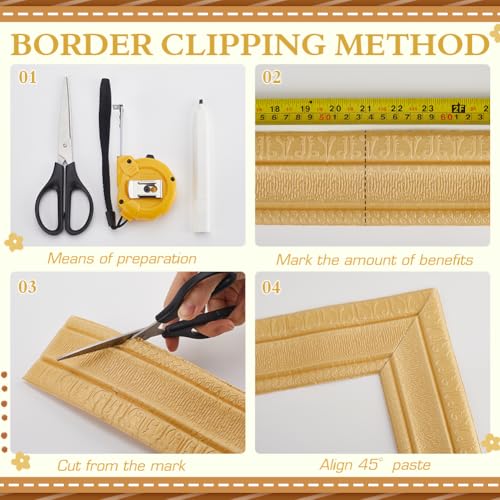 Borde de pared autoadhesivo CRASPIRE 3D para tapar imperfecciones con espuma flexible 6