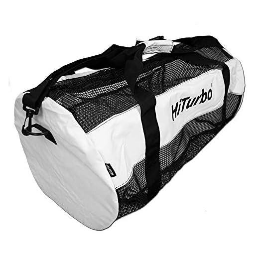 Hiturbo Mesh Duffel Bag, Dive Bags Travel Beach Gear Diving Duffels Luggage for Scuba, Surfing and Snorkeling (White)