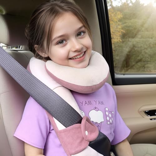 Image of Kids Travel Neck Pillow, Toddler Travel Pillow for Car & Airplane | Comfortably Travel Neck Pillow with Head & Chin Support for Road Trip Rest, Gifts for Toddler /Kids
