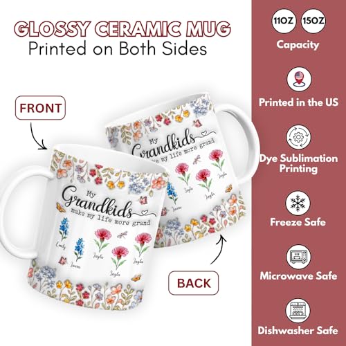 Taza de cerámica personalizada para abuela 11 oz miniatura 5