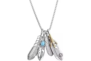 Vintage Feather Eagle Claw Pendant Necklace